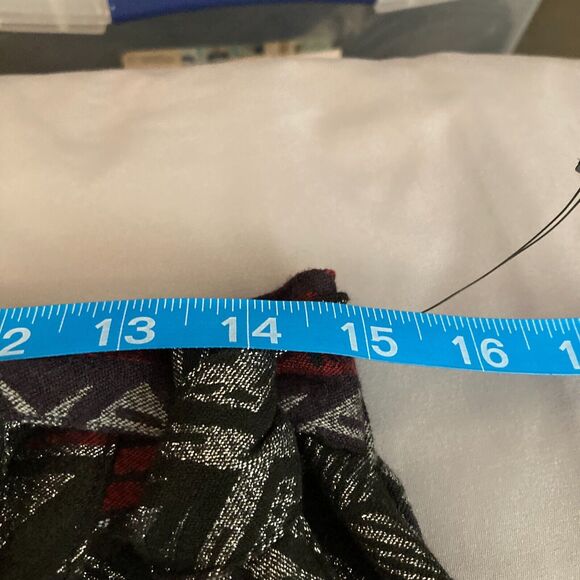 Express Skirt Womens Sz 6 Gray Red Aztec Southwest Wrap Front Tweed Mini Stretch - Picture 8 of 10